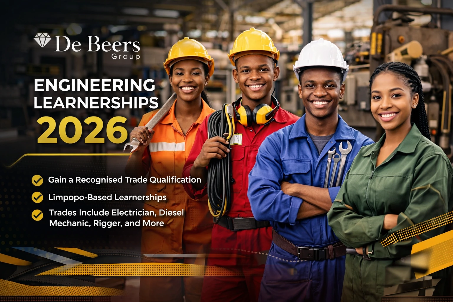 De Beers Engineering Learnerships 2026