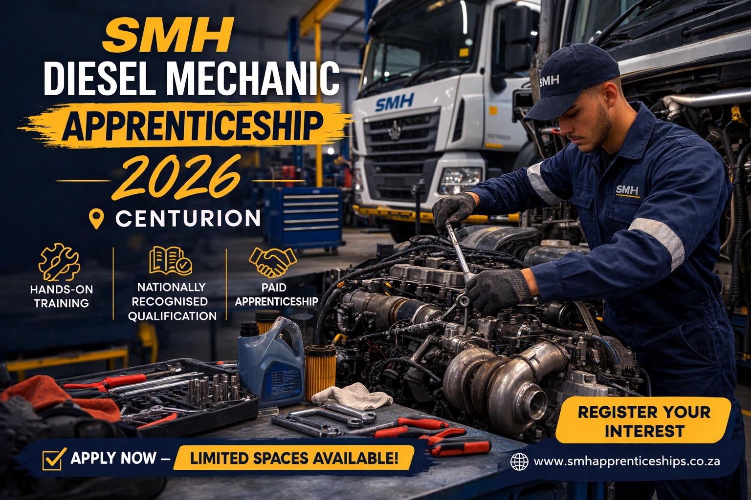 SMH Diesel Mechanic Apprenticeship 2026 – Centurion