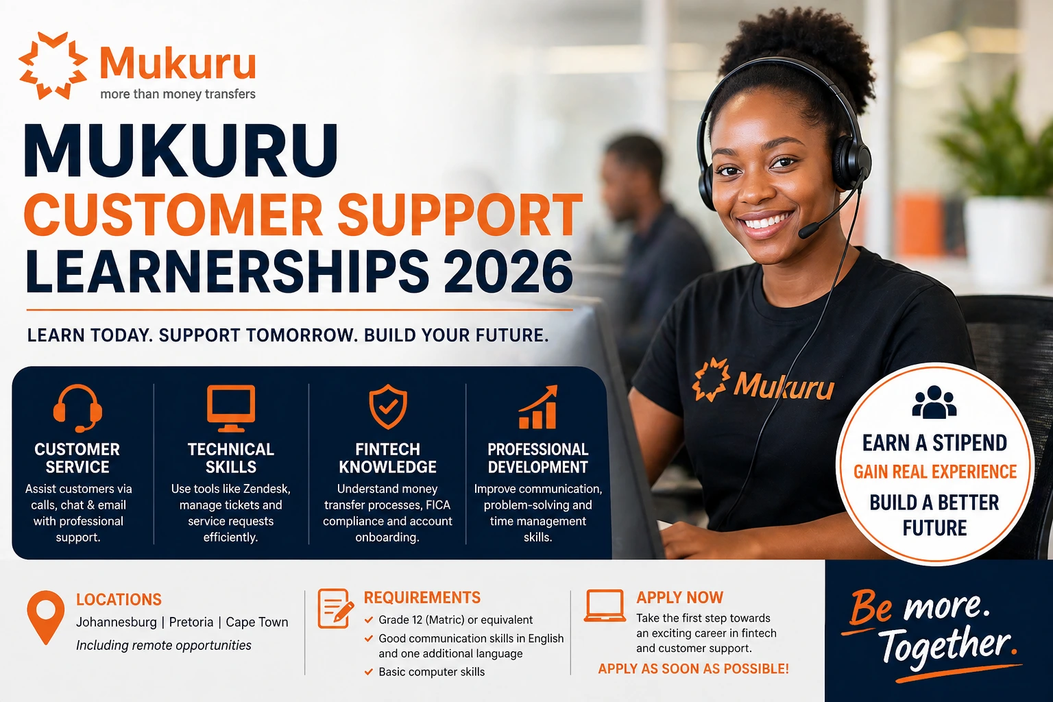 Mukuru Customer Support Learnerships 2026