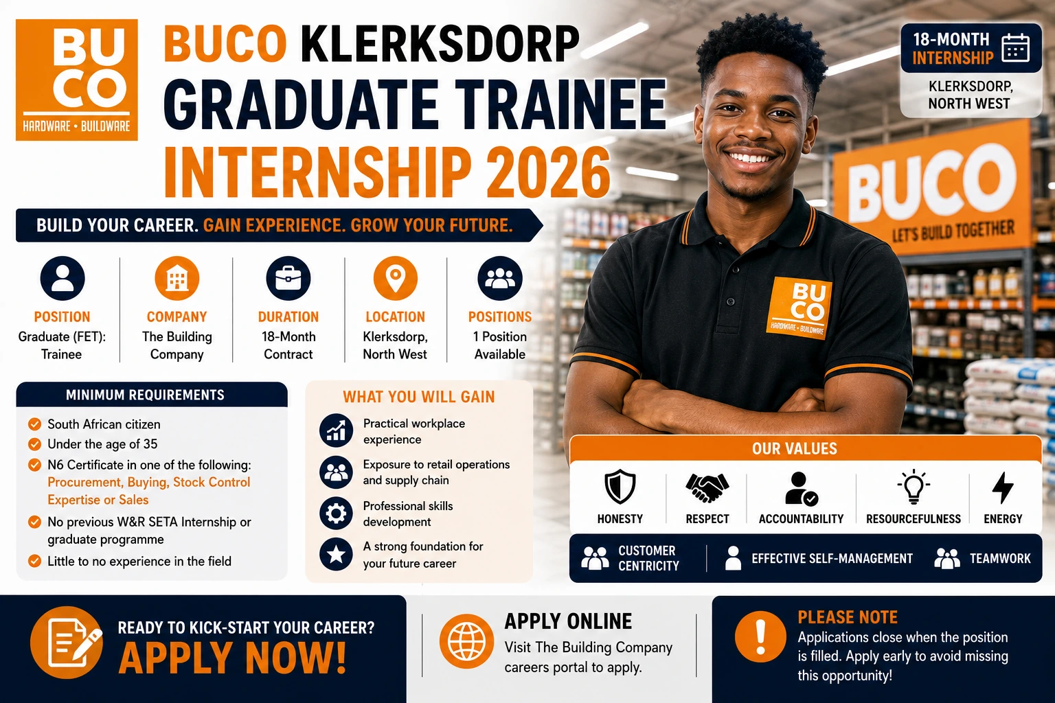 BUCO Klerksdorp Graduate Trainee Internship 2026