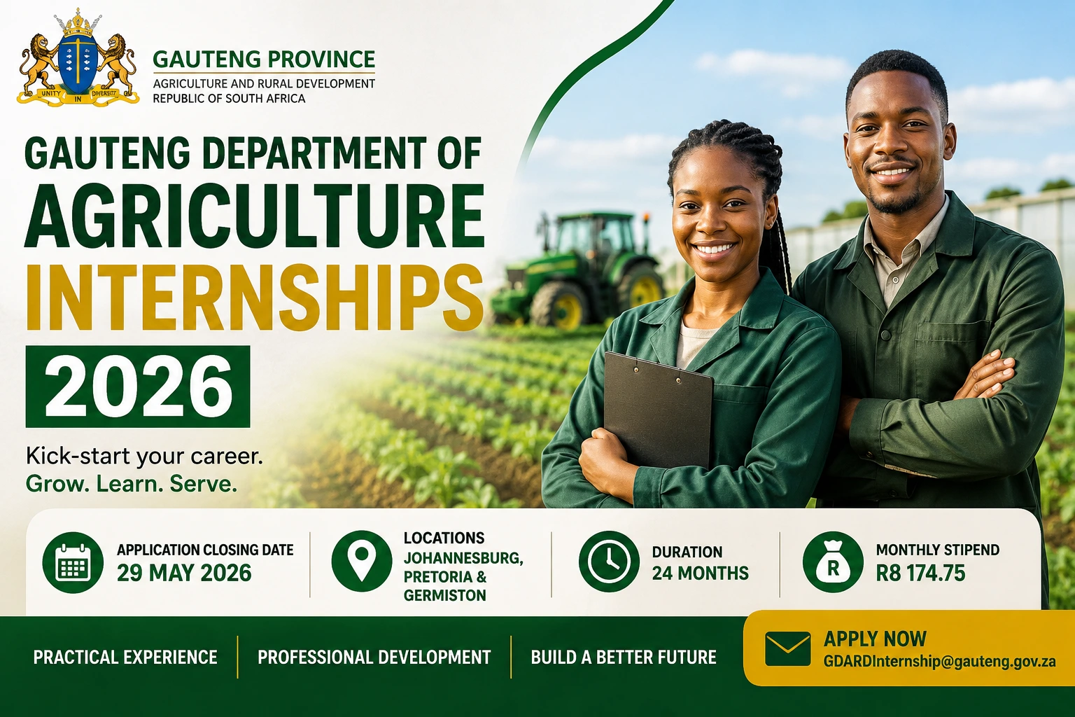 Gauteng Department of Agriculture Internships 2026