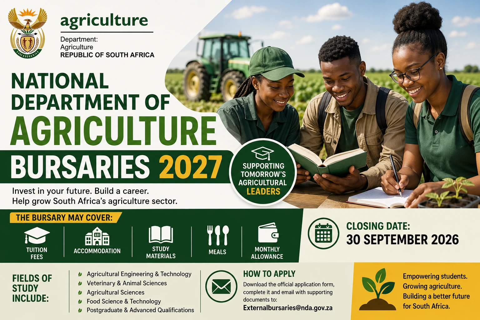 National Department of Agriculture Bursaries 2027