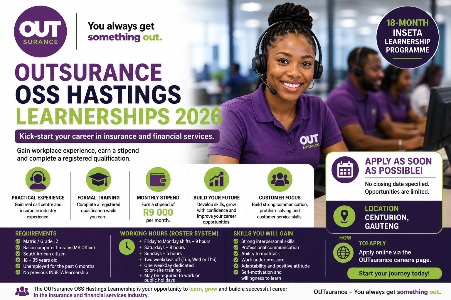 OUTsurance OSS Hastings Learnerships 2026